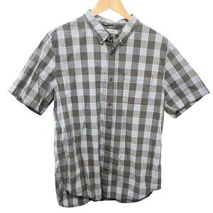 Outerknown Men's Plaid Organic Cotton Button Down Short Sleeve Shirt XL